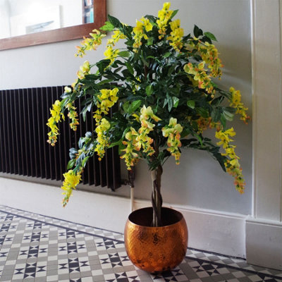 Artificial 120cm Yellow Flowering Wisteria Tree