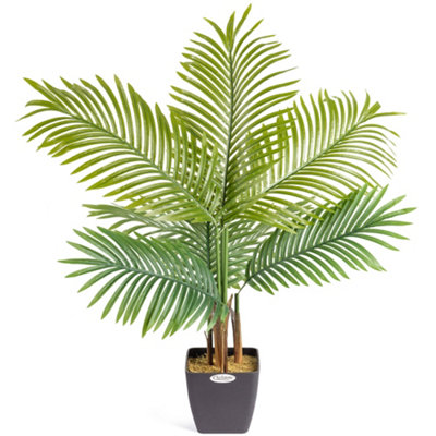 Artificial Areca Palm Tree Natural Looking Faux Plant in Pot 3ft at B&Q