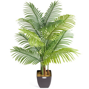 Artificial Areca Palm Tree Natural Looking Faux Plant in Pot 4ft