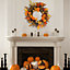 Artificial Autumn Halloween Prelit Wreath Thanksgiving Decorations 45cm