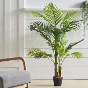 Artificial Bamboo Palm Tree Fake Plant House Plant in Black Pot 130 cm