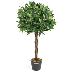 Artificial Bay Tree Large Potted Indoor Outdoor Topiary Decoration 3ft