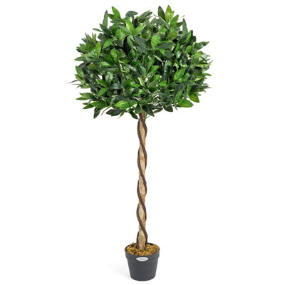 Premium 4ft Artificial Topiary Bay Trees - Extra Large Pair for Stunning Entrance - No Maintenance main image 1