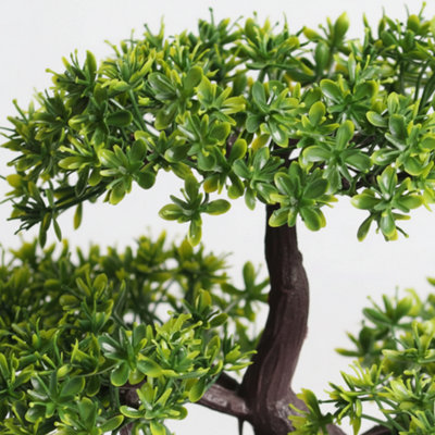 artificial bonsai plant in pot, lifelike greenery decor, plastic indoor potted plant for living room, reunion event decoration - home & kitchen