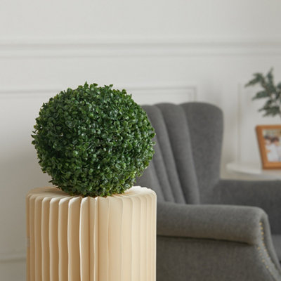 Artificial Boxwood Ball Topiary Trees Potted Decorative Plant Outdoor and Indoor Décor (28cm)