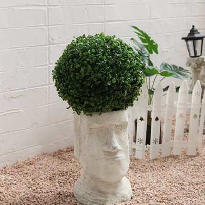 Artificial Boxwood Ball Topiary Trees Potted Decorative Plant Outdoor and Indoor Décor (28cm)