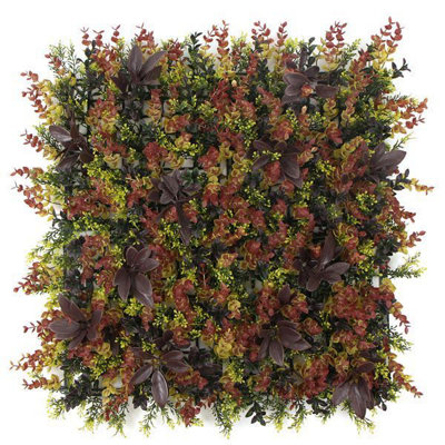 Artificial Boxwood Topiary Artifical Grass Screen Fencing Hedge Panels Mat for Garden Walls, Gates Qatari PE Plastic Red