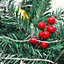Artificial Christmas Garland Gold Ball Berries Green Garland with LED Lights 270 cm