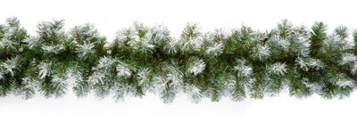 Artificial Christmas Garland Snow Tipped Green Garland Premier Decor 2.7M