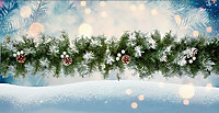 Artificial Christmas Garland Snow Tipped White Berry and Pine Cone Green Garland 2.7M