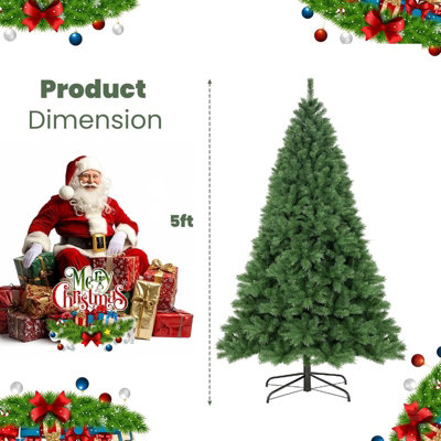 Artificial Christmas Tree - 500 Tips Realistic PVC Pine Xmas Tree with ...