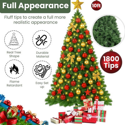 Artificial Christmas Tree with 1800 tips - Realistic PVC Pine Xmas Tree ...