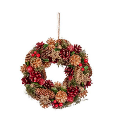 Artificial Christmas Wreath - Dried Fruit 36cm