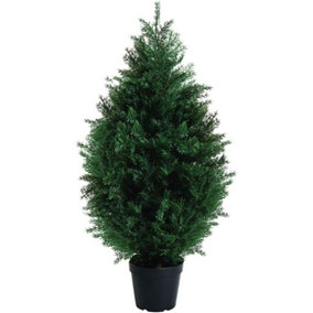 Artificial Conifer Tree 90 cm Natural Wood Look Trunk UV Resist Indoor Outdoor