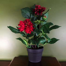 Artificial Dhalia Flowering Plant Red