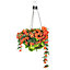 Artificial Duranta Red Flowers Hanging Basket with Solar Light  26cm