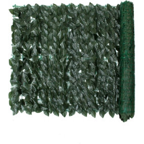 Artificial English Ivy Leaf Privacy Fence with Plastic Leaves, Garden Hedge Trellis Screening Roll - 3M X 1M