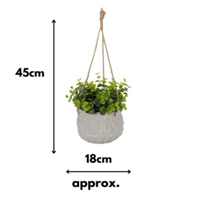 Artificial Eucalyptus Plant Hanging Pot Basket