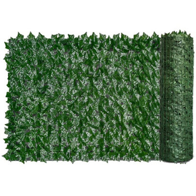 Artificial Faux Ivy Hedge Screening  roll Cover Fence Wall Garden Green Leaf 3m x 1m