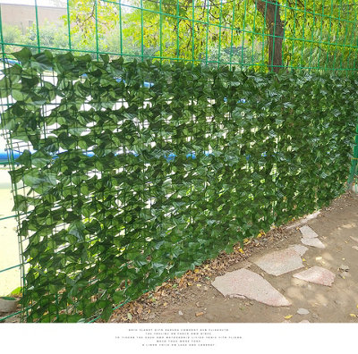 Artificial Faux Ivy Hedge Screening  roll Cover Fence Wall Garden Green Leaf 3m x 1m - 4