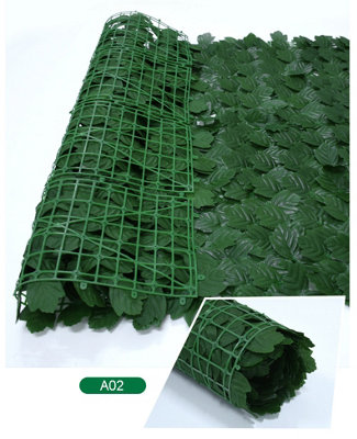 Artificial Faux Ivy Hedge Screening  roll Cover Fence Wall Garden Green Leaf 3m x 1m - 6