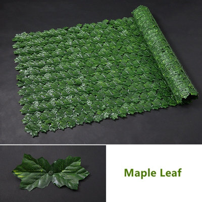 Artificial Faux Ivy Hedge Screening  roll Cover Fence Wall Garden Green Leaf 3m x 1m - 9