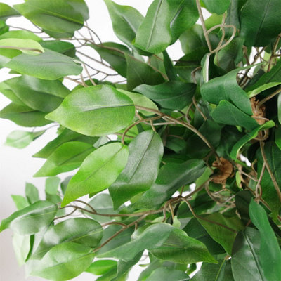 thumbnail image 2 of Leaf 90cm Artificial Ficus Tree – Realistic Evergreen Bushy Plant With Weighted Pot – 5060532973727 2 of 6