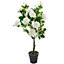 Artificial Flower Plant Rose Tree House Plant Indoor Plant in Black Pot 80 cm