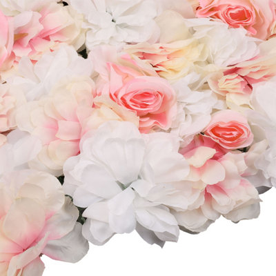 Artificial Flower Wall Backdrop Panel, 60cm x 40cm, Blush Pink Roses