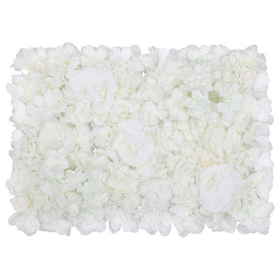 Artificial Flower Wall Backdrop Panel, 60cm x 40cm, Greyish White