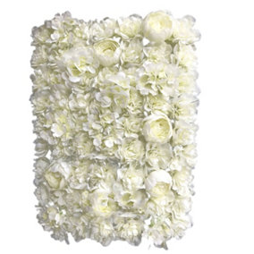 Artificial Flower Wall Backdrop Panel, 60cm x 40cm, Ivory
