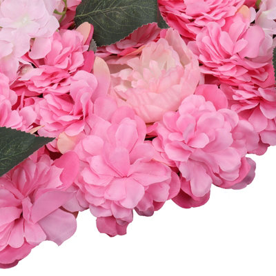 QinmiGarden Flower Wall Panels - 9 Pack 16.5x16.5" Artificial Rose Backdrop For Wedding & Party