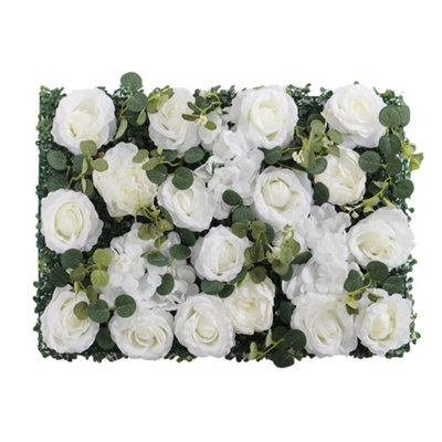 Artificial Flower Wall Panels Flower Wall White Rose for Wedding Wall Decorations