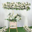 Artificial Flower White Rose Floral Row for Wedding Aisle Decor Arch Table Centerpieces