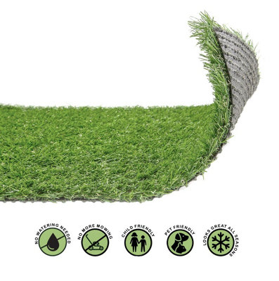 Artificial Grass 1x4m Garden Outdoor Green Fake Lawn Astro Turf 20mm Pile Thick