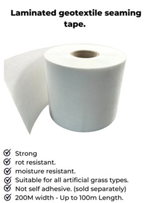 Artificial Grass Joining Tape - Seamless Weatherproof Fixing Tape - 200mm Wide -15m Long  - Not Self-Adhesive - 3