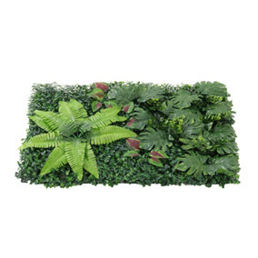 Artificial Grass Plant Wall Panel, Artificial Leaves Hedge Greenery Wall Panel