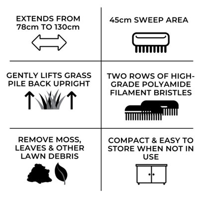 Artificial Grass Rake 45cm Wide Brush For Fake Lawn Astro Turf Garden - 4