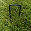 Artificial Grass U Pins Metal Fixing Pegs Green Top Galvanised Astro Turf Staples - 15cm Long - Pack of 10