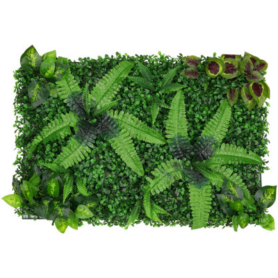 Artificial Green Grass Panel Backdrop, 60cm x 40cm, With Green Tropical ...