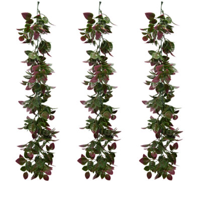 Artificial Hanging Plants Vines Leaves - 60cm Long - Realistic Foliage - Indoor / Outdoor - Rose