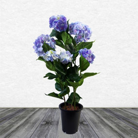 Artificial Hydrangea Flowering Plant Blue