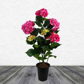Artificial Hydrangea Flowering Plant Pink