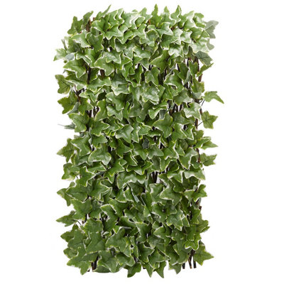 Artificial Ivy Leaf Expandable Willow Trellis - Weather & UV Resistant Outdoor Garden Wall or Fence Decoration - H180 x W60cm