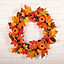 Artificial Leaves Decoration Wall Mount Wreath with Lights 60 cm