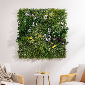 Artificial Living Wall Panels Green Plant Flower Foliage Indoor Outdoor 1m x 1m