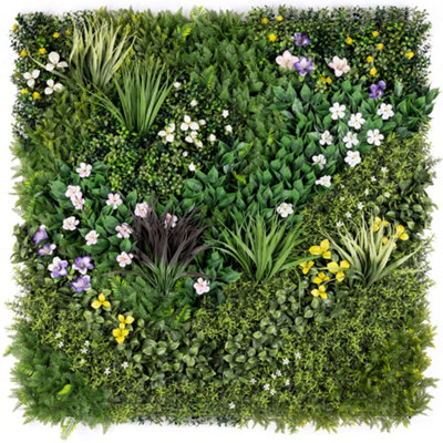 Artificial Living Wall Panels Green Plant Flower Foliage Indoor Outdoor 1m x 1m