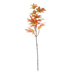 Artificial Maple Leaf Spray. Autumnal Orange. H64 cm