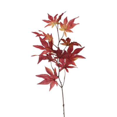 Artificial Maple Leaf Spray. Autumnal Red. H64 cm
