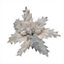 Artificial Medium Silver Glitter Poinsettia Pick. Pack of 3. H28 cm